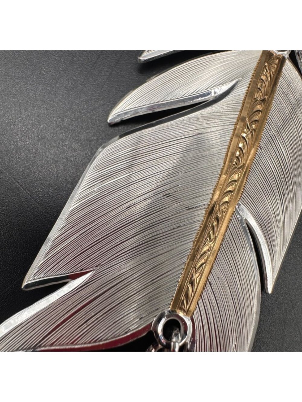 Montana Silversmiths Plume Feather Pendant Necklace Western Festival Statement - Picture 5 of 10